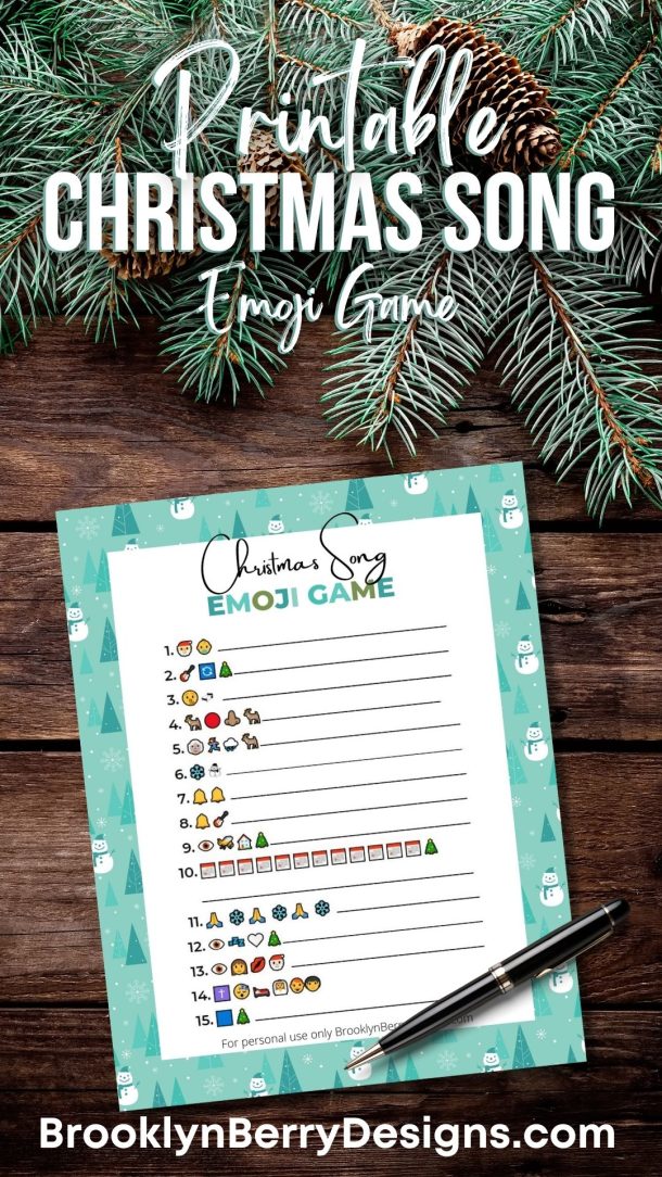 CHRISTMAS SONG EMOJI GAME PRINTABLE - Brooklyn Berry Designs