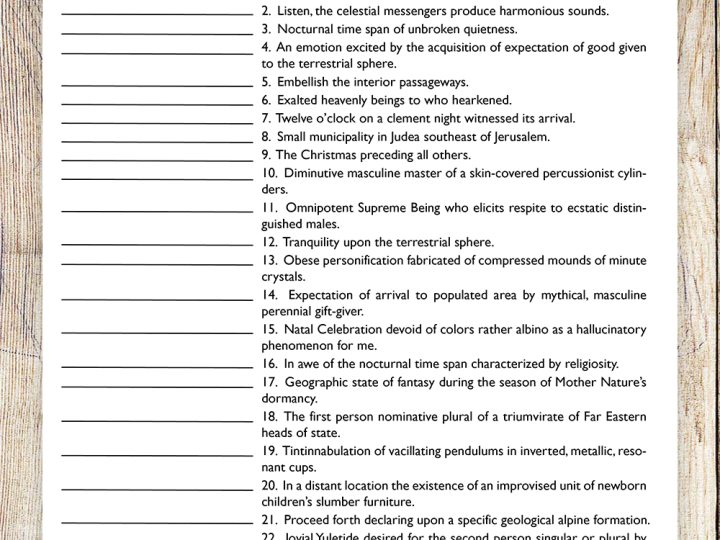 paper with christmas games guess the christmas song