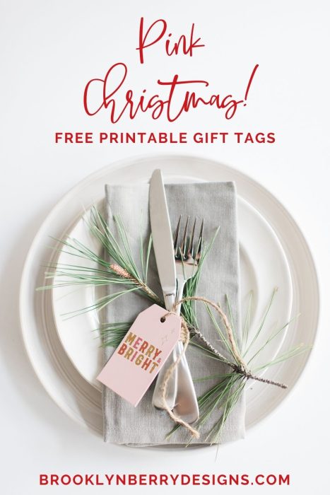 printable gift tags for christmas in pink