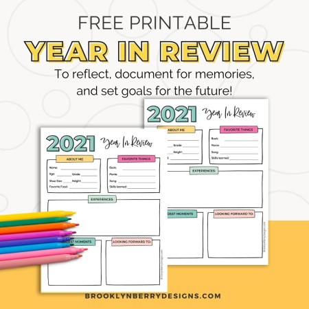 paper with year in review questions for kids