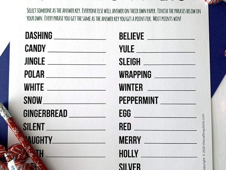 Image for Christmas Finish the Phrase Printable