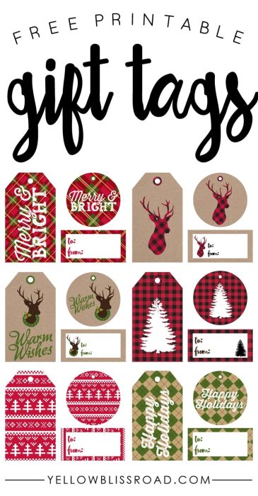 15+ Free Printable Gift Tags - Brooklyn Berry Designs