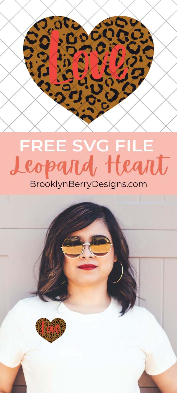 Leopard Print Heart SVG Valentines Day - Brooklyn Berry Designs