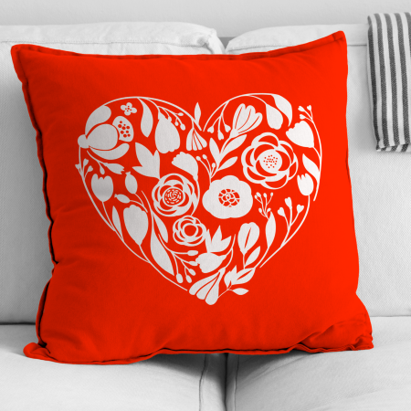 Floral Heart Pillow