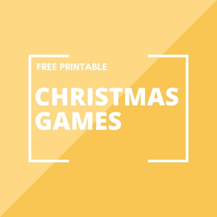 graphic showing free printable christmas games to enjoy with your family this holiday.
