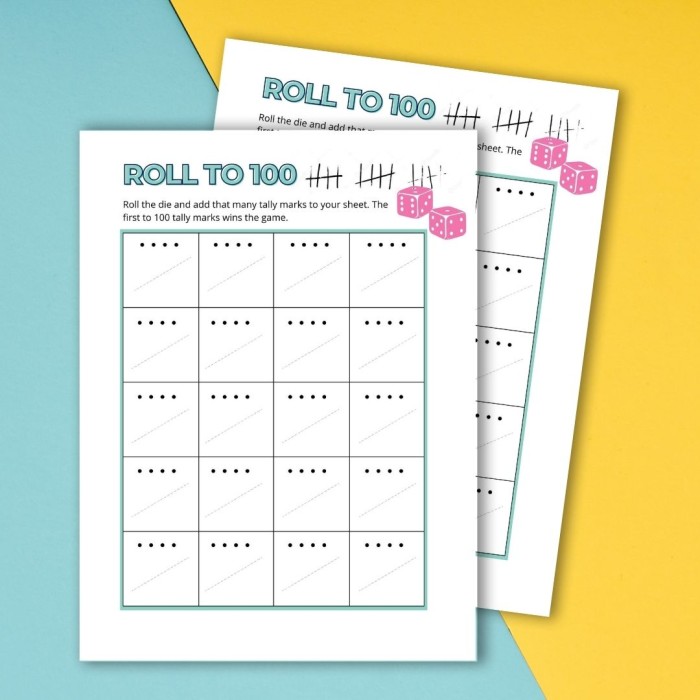 100 Days Dice Tally Game