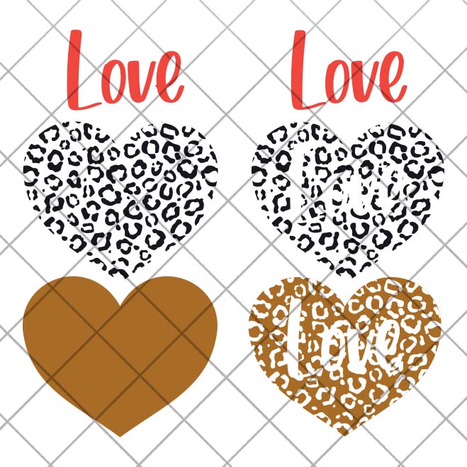 Leopard Print Heart SVG Valentines Day - Brooklyn Berry Designs