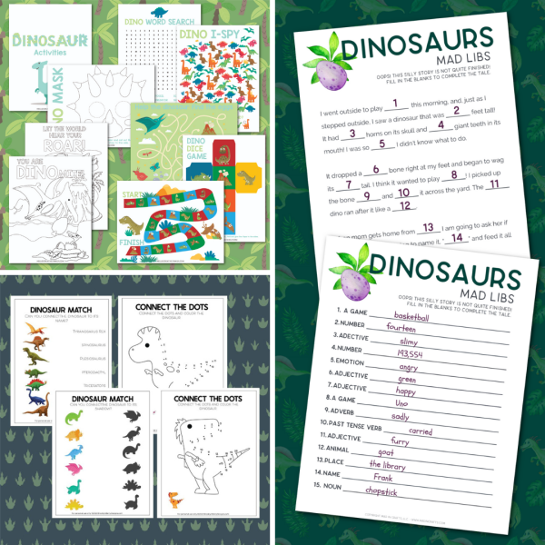 Dinosaur Printables For Kids - Brooklyn Berry Designs