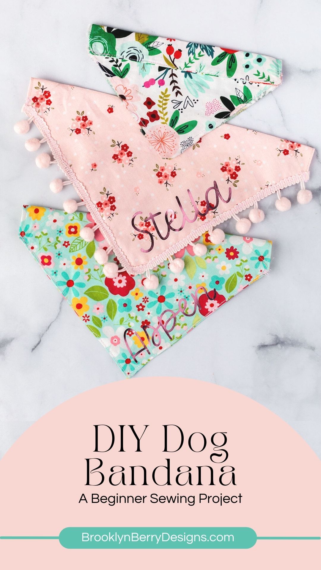 Template Printable Over The Collar Dog Bandana Pattern