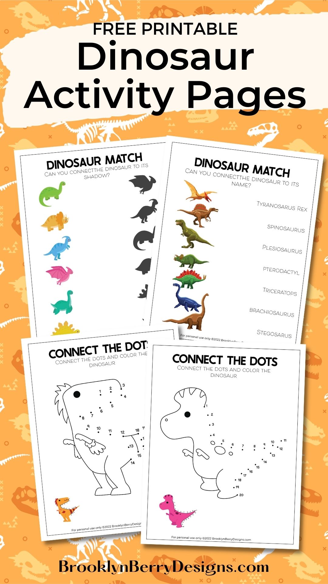 Dinosaur Printables For Kids via @brookeberry