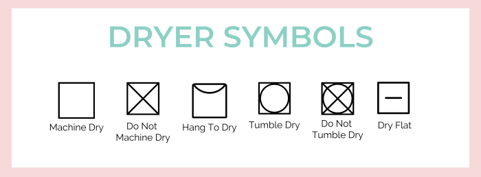 clothing care symbols for drying that would typically appear on clothing.