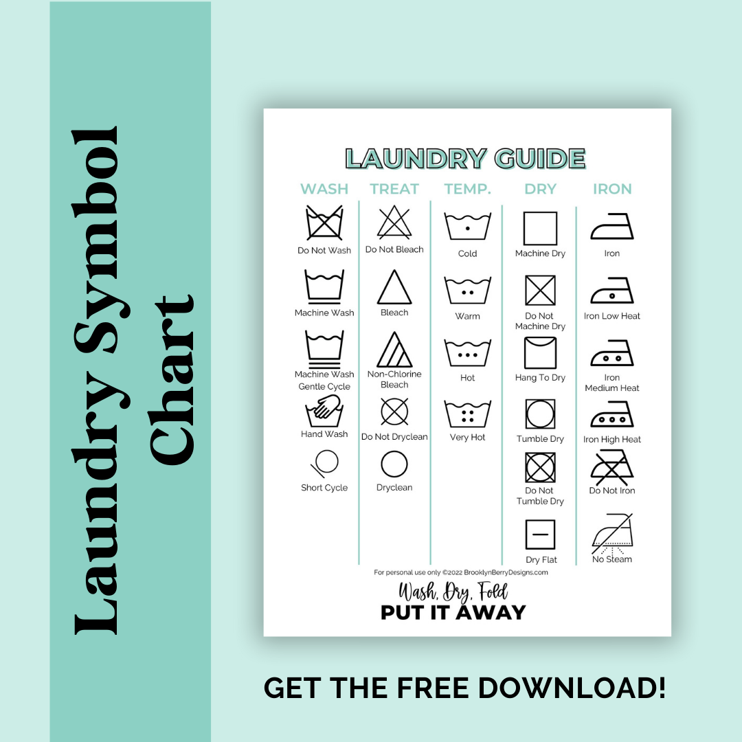 a free printable quick guide to what the symbols mean on your clothing. How to read laundry labels.