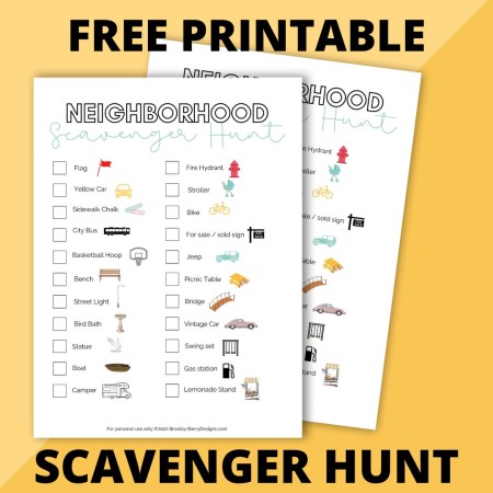 free printable neighborhood scavenger hunt.