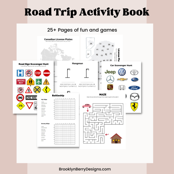 printable road trip activity book