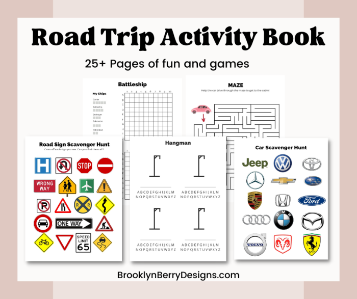 printable road trip activity book
