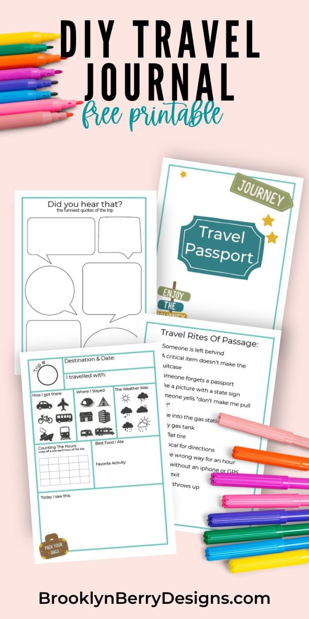 Printable Travel Journal For Kids - Brooklyn Berry Designs