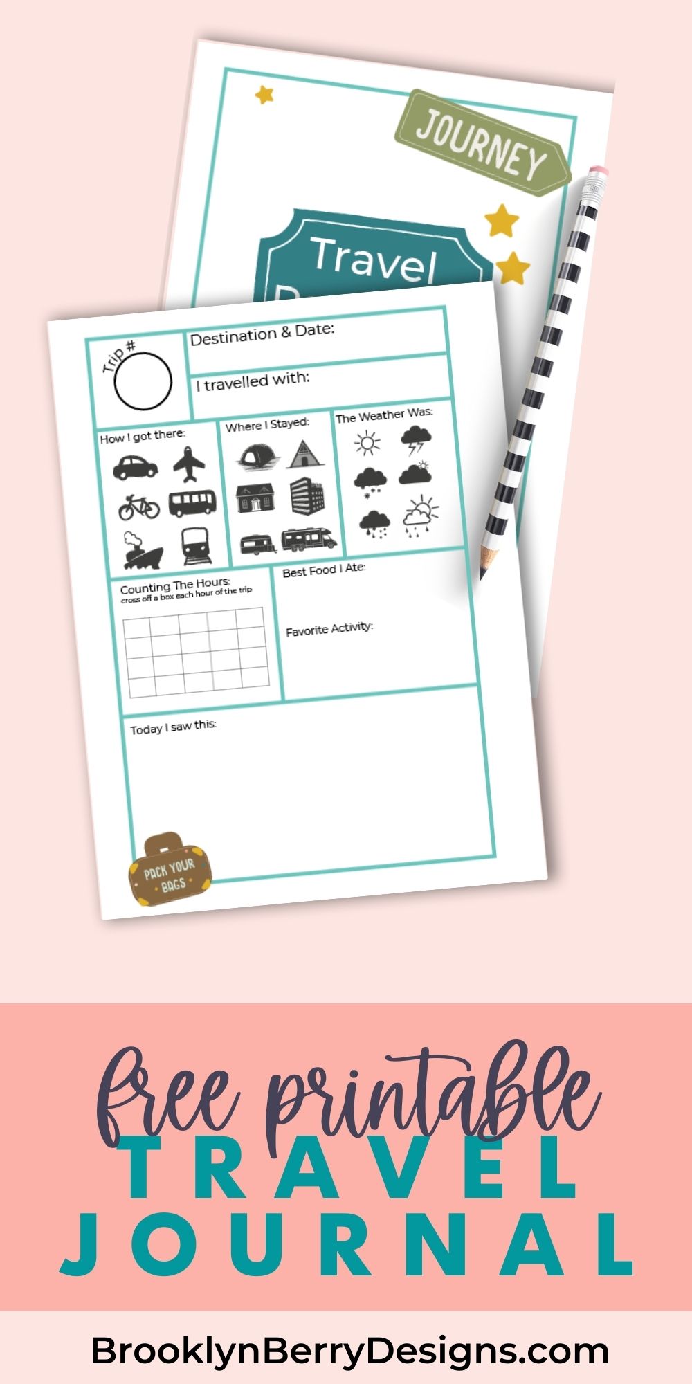 Printable Travel Journal For Kids - Brooklyn Berry Designs