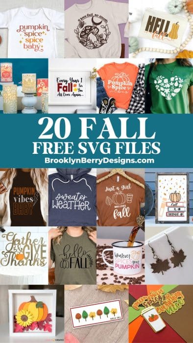 20 free fall svg files - collage of images for project ideas.