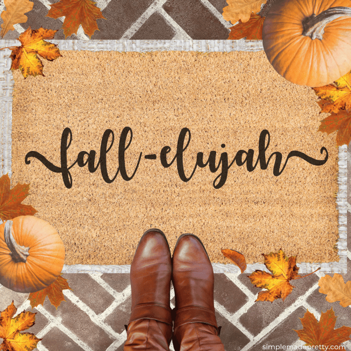 fall-elujah fall themed welcome mat 