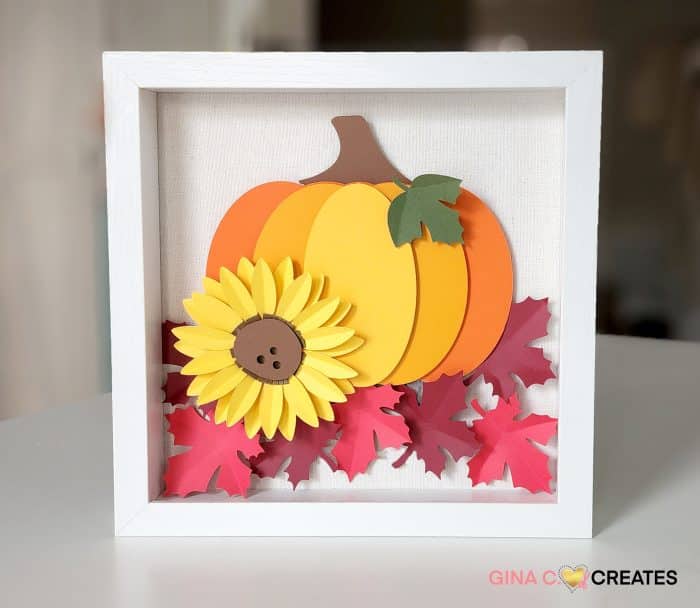 layered cardstock pumpkin shadow box