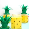 candles in a jar that look like a pineapple