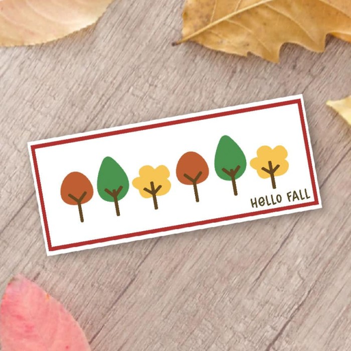 fall card with trees