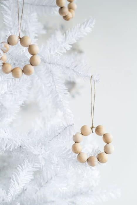 wood bead wreath ornament