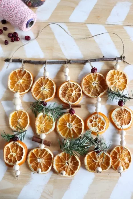 orange slice garland for christmas decor.