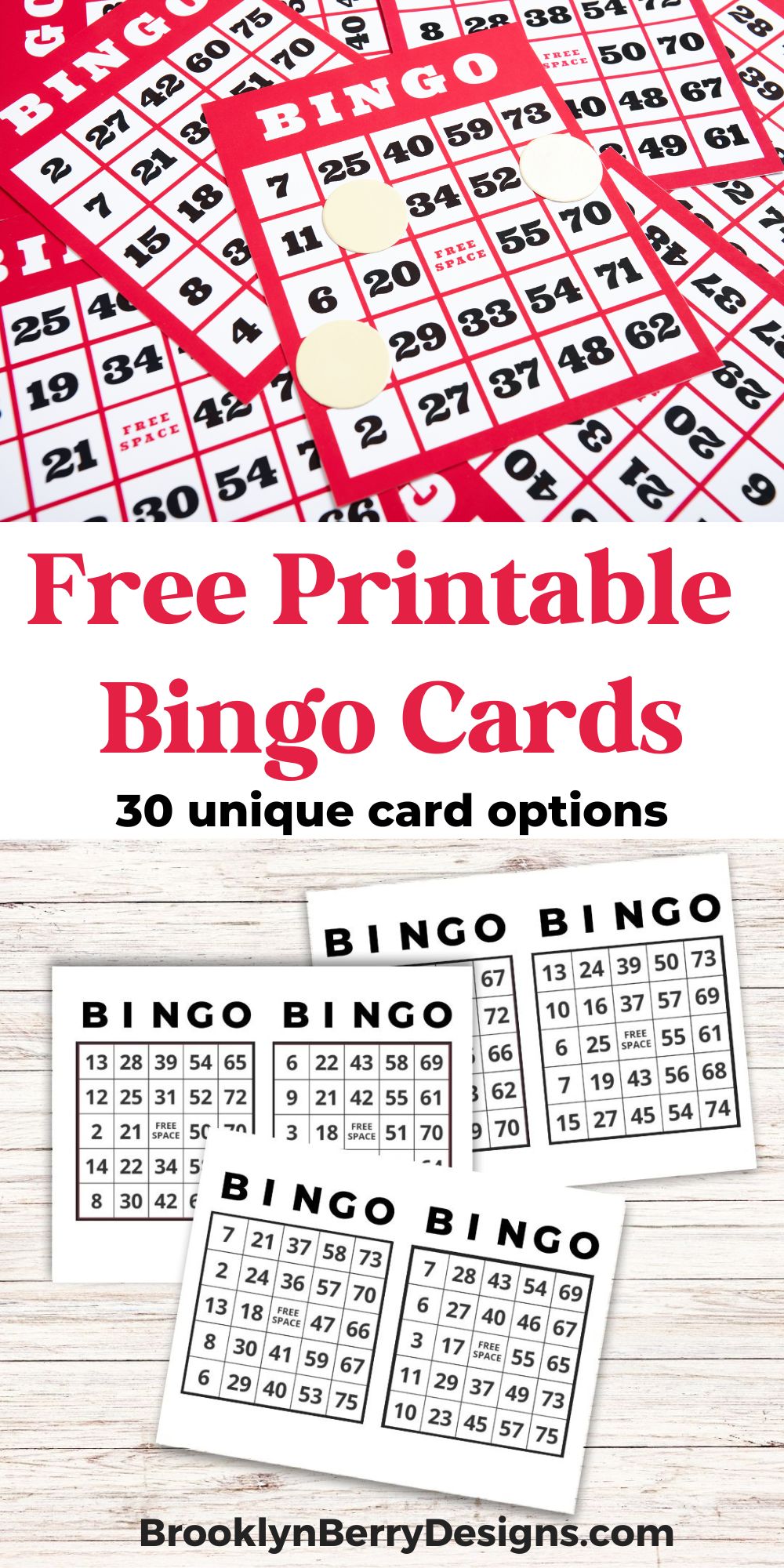 These Free Printable Bingo Cards are the perfect party game for groups of all ages. Use at a family reunion, friends party, or the classroom. via @brookeberry