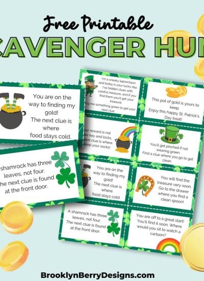 Printable clue cards for a fun st patricks day scavenger hunt