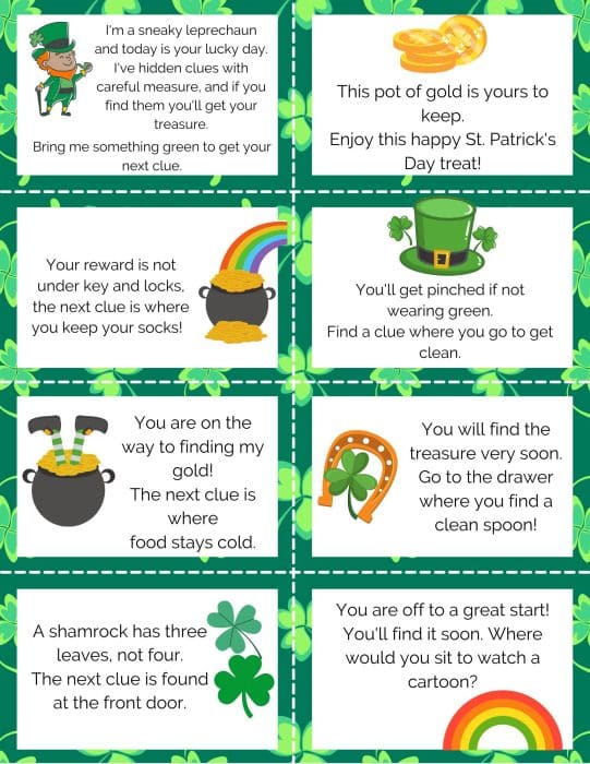 st patricks day scavenger hunt preschool