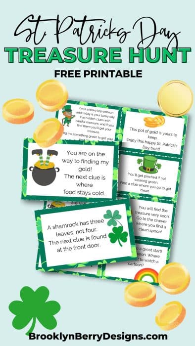 Printable clue cards for a fun st patricks day scavenger hunt