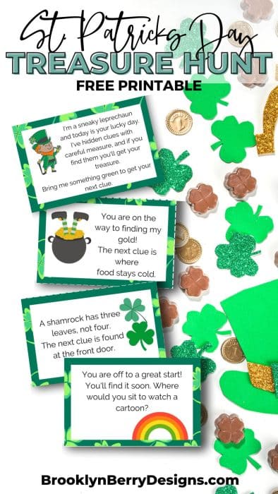 Printable clue cards for a fun st patricks day scavenger hunt