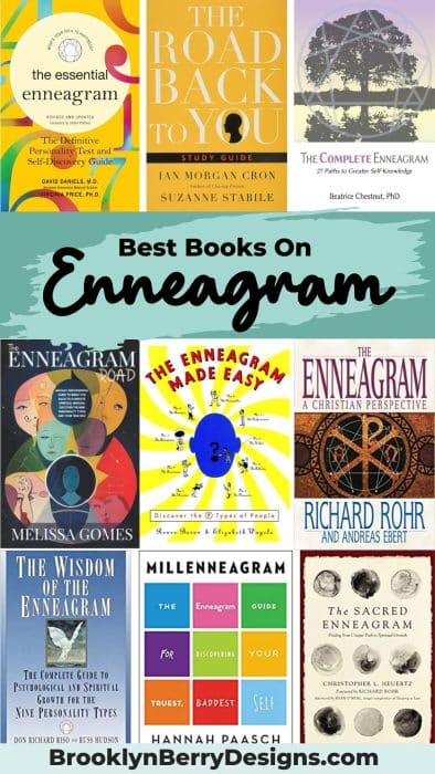 collage of book titles featuring the best books on enneagram types.