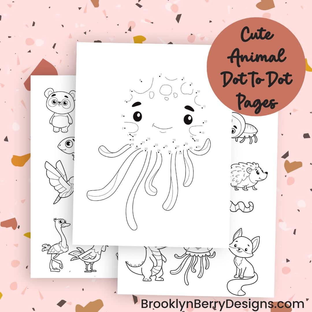 cute animal dot to dot activity pages