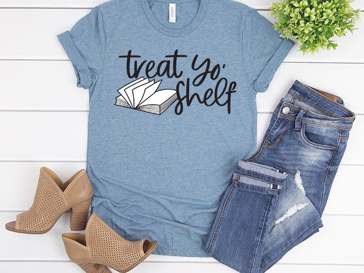 treat yo' shelf book design on shirt