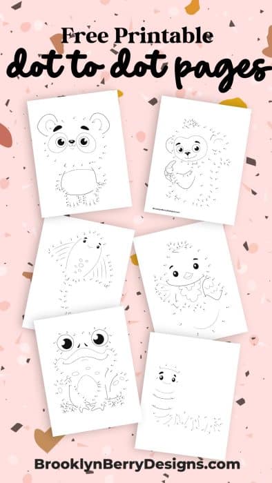 collection of cute animal dot to dot pages