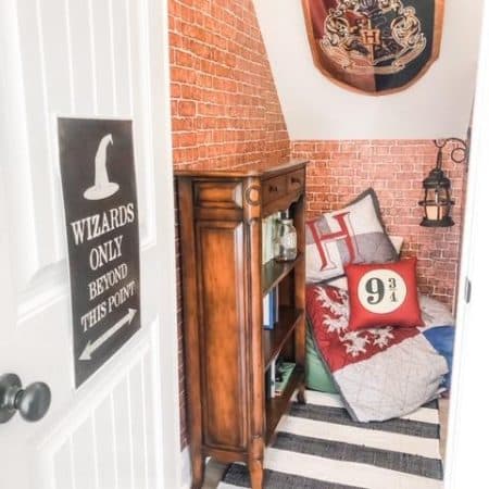 Harry Potter-Inspired Cupboard Under the Stairs Book Nook (Step-by