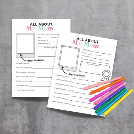 all about my mom printable worksheet