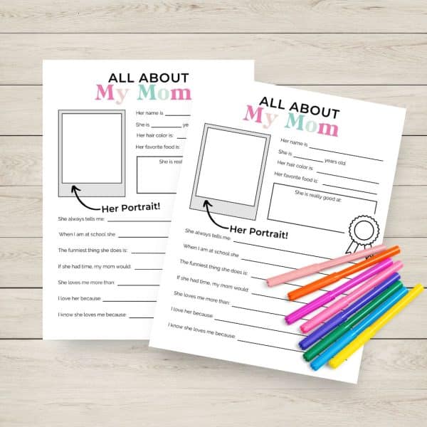 All About My Mom Free Printable - Brooklyn Berry Designs