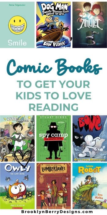 Covers of Comic book series for a list of comics that will get your kids excited to start reading.