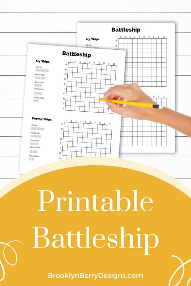 Printable Battleship Game Board - Brooklyn Berry Designs