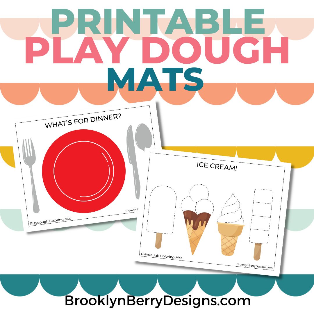 Printable playdough mats for preschool kids - use these as a guide for creative ways to use playdough.