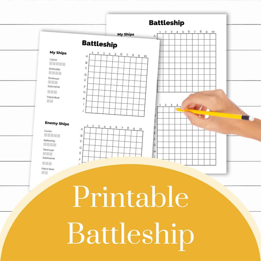 Printable battleship game