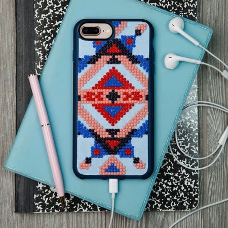 cellphone case decorated with leftover diamond painting beads