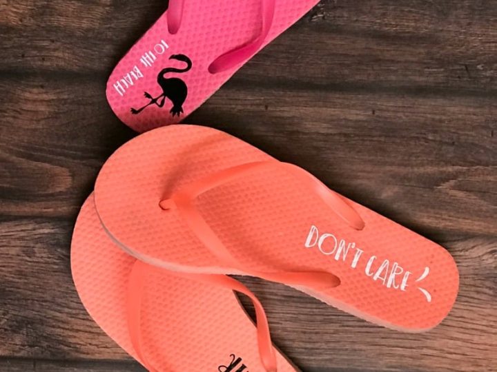 Image for How to Apply Iron On Vinyl to Flip Flops using Fresh Cut SVG Files